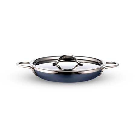 Bon Chef Country French 2 Saute Pan/Skillet W/Cover Dbl Handle  11"X2 1/4"  2 Qt 12 Oz - Cobalt Blue 71305-CF2-CB